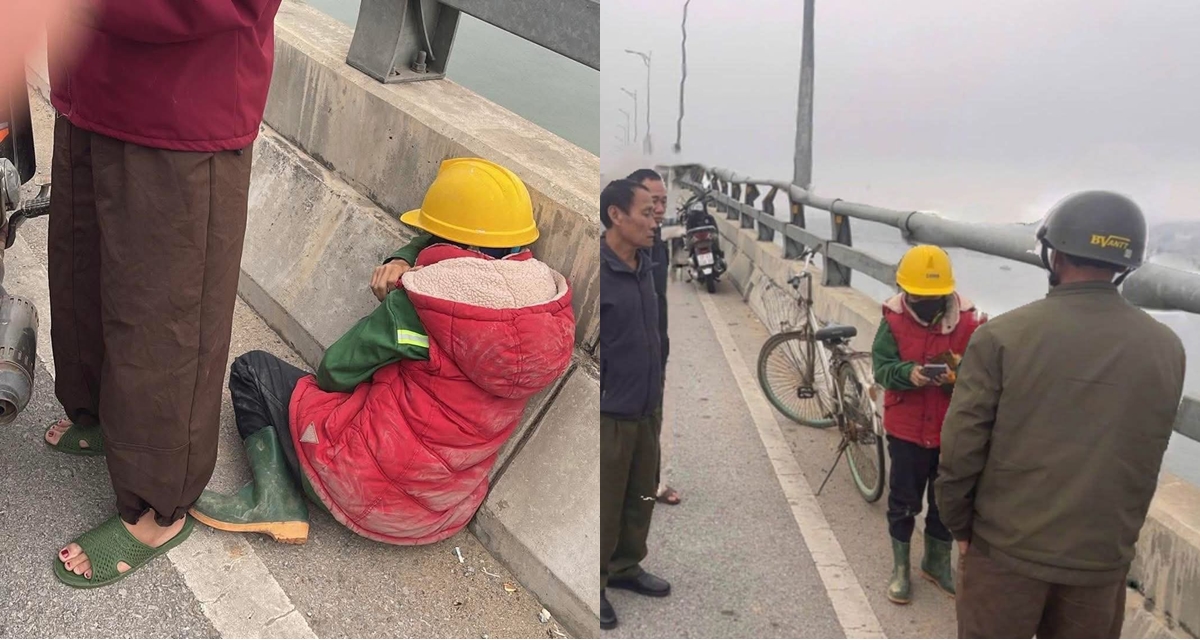 Mẹ gi&agrave; trong bộ đồ c&ocirc;ng nh&acirc;n lấm lem ngồi gục b&ecirc;n cầu chờ tin con, c&acirc;u chuyện ph&iacute;a sau rơi nước mắt