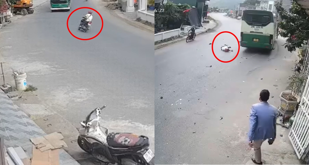 Hải Ph&ograve;ng: Camera ghi lại cảnh nam thanh ni&ecirc;n ph&oacute;ng như bay, kh&ocirc;ng nguy&ecirc;n vẹn sau va chạm với xe kh&aacute;ch