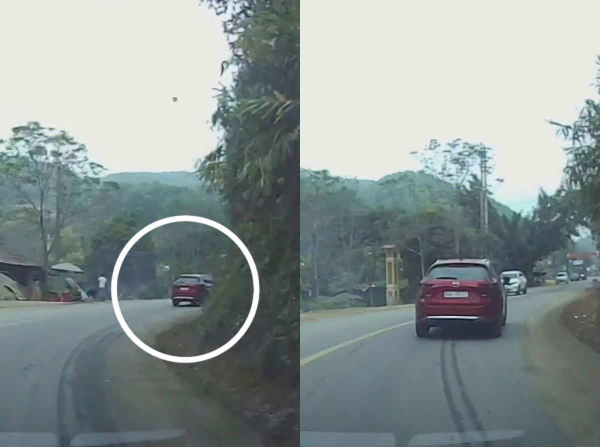 Th&oacute;t tim cảnh &ocirc; t&ocirc; su&yacute;t đấu đầu v&igrave; xe ph&iacute;a trước dừng giữa kh&uacute;c cua mua ng&ocirc;