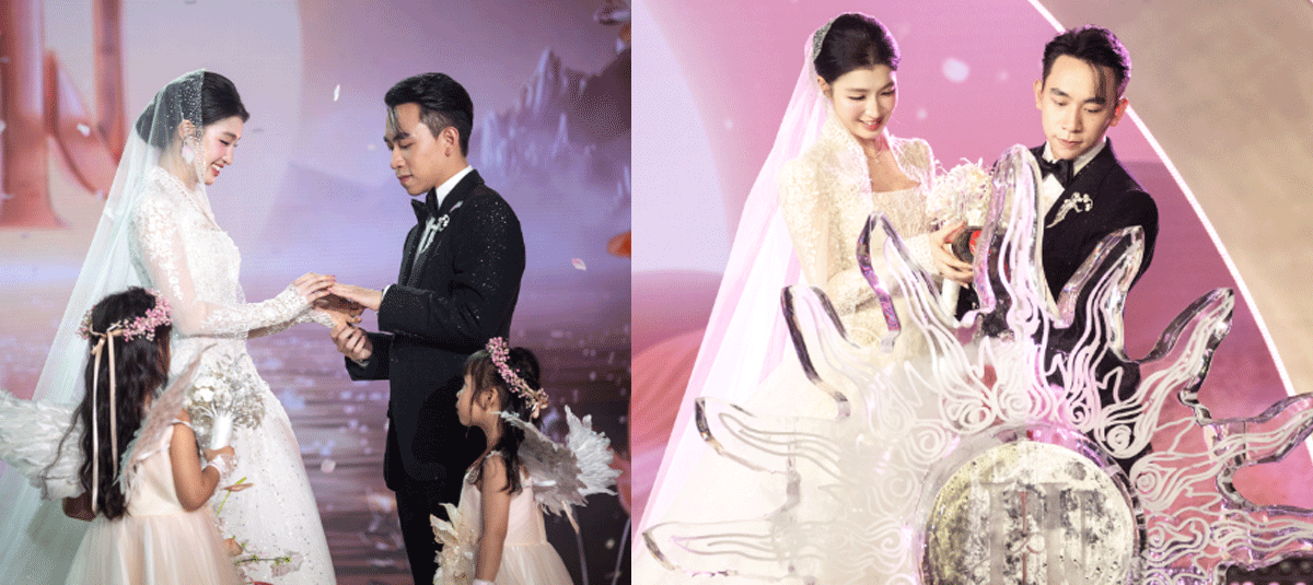 &lsquo;Tan chảy&rsquo; với loạt khoảnh khắc &lsquo;t&igrave;nh bể b&igrave;nh&rsquo; của Phương Nhi v&agrave; thiếu gia Minh Ho&agrave;ng trong đ&aacute;m cưới