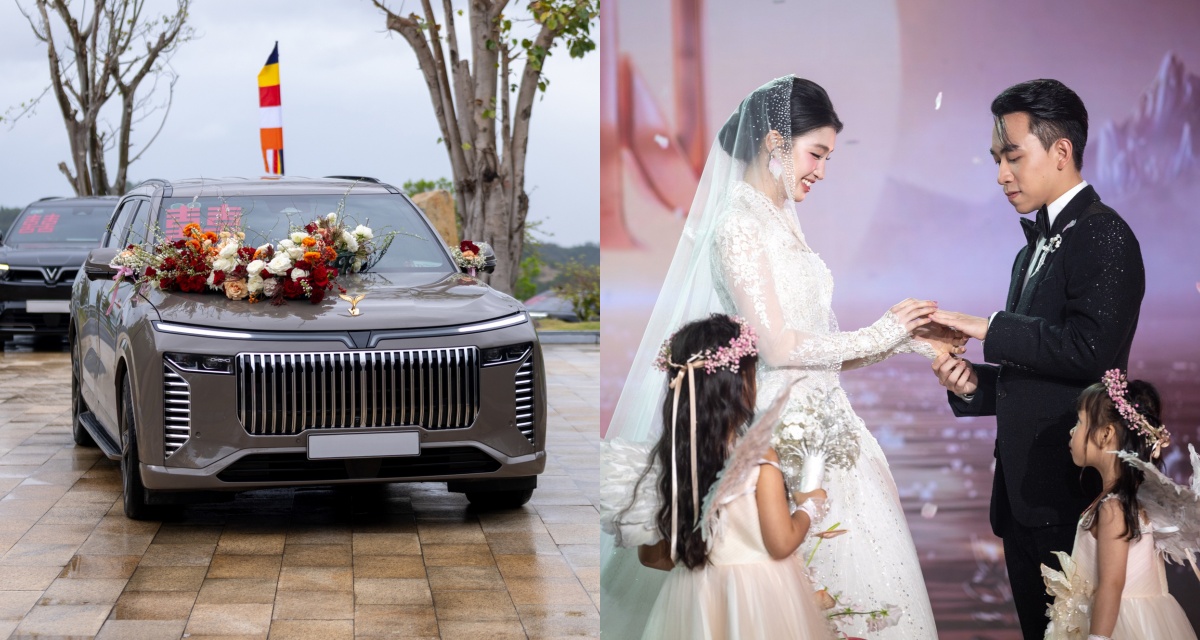 Kh&ocirc;ng si&ecirc;u xe ngoại, đ&aacute;m cưới Minh Ho&agrave;ng &ndash; Phương Nhi g&acirc;y cho&aacute;ng với d&agrave;n xe đ&oacute;n d&acirc;u &lsquo;chưa từng c&oacute;&rsquo;