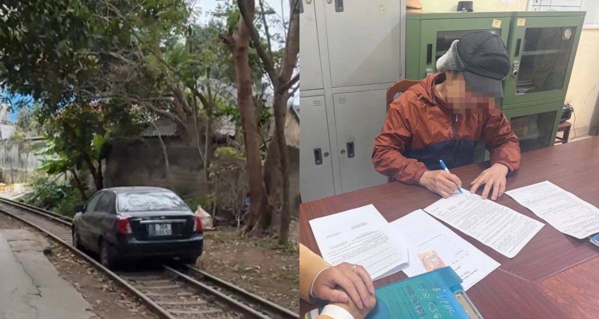 Danh t&iacute;nh t&agrave;i xế đỗ &ocirc; t&ocirc; giữa đường ray t&agrave;u hỏa, nhận h&igrave;nh phạt nghi&ecirc;m khắc sau loạt h&igrave;nh ảnh g&acirc;y bức x&uacute;c