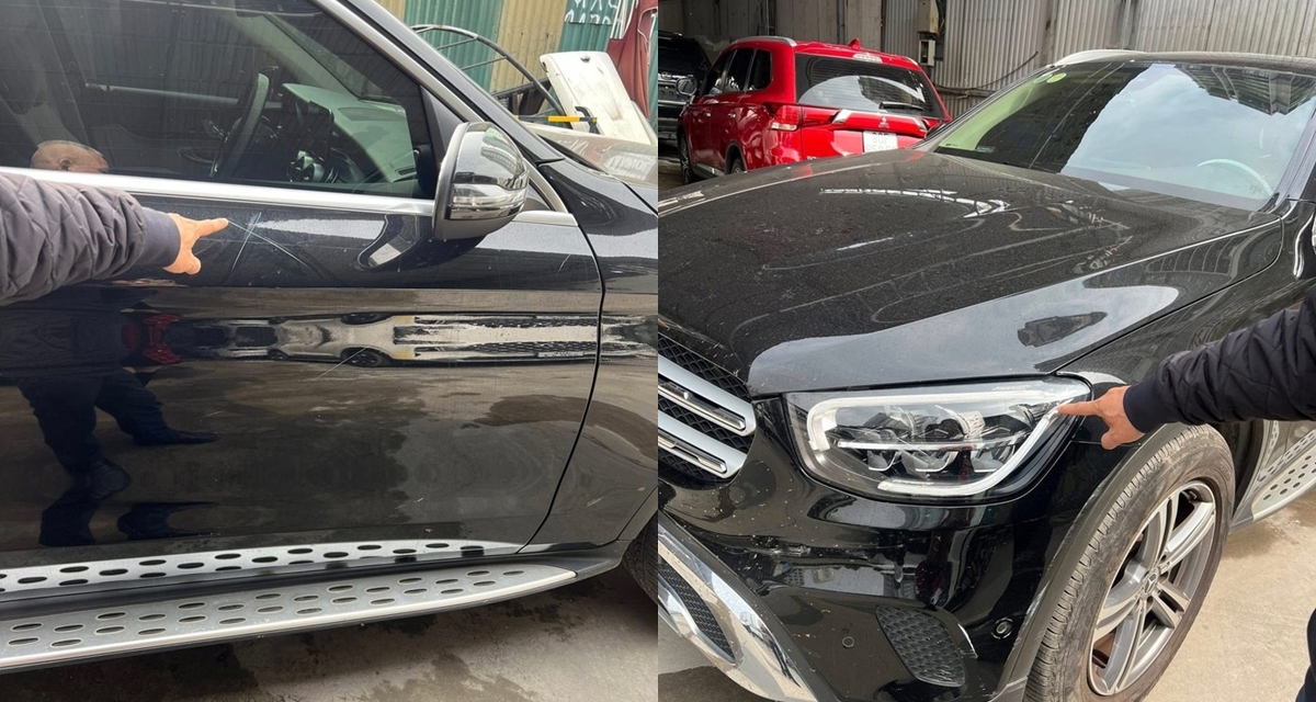 Gia đ&igrave;nh đập gương, c&agrave;o xước Mercedes GLC200 ở H&agrave; Nội lộ diện, n&oacute;i g&igrave; khi đến gặp nữ chủ xe?