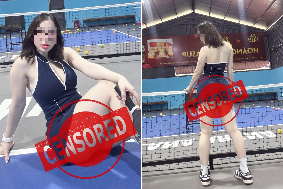 Mặc như kh&ocirc;ng mặc, c&ocirc; g&aacute;i khoe trọn v&ograve;ng 3 tr&ecirc;n s&acirc;n Pickleball khiến người xem đỏ mặt
