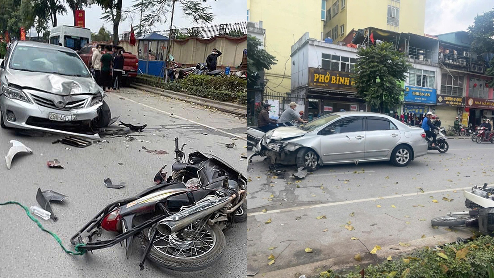 Camera khoảnh khắc tai nạn kinh ho&agrave;ng giữa 7 xe ở L&ecirc; Trọng Tấn, H&agrave; Nội, chiếc &ocirc; t&ocirc; c&oacute; biểu hiện lạ