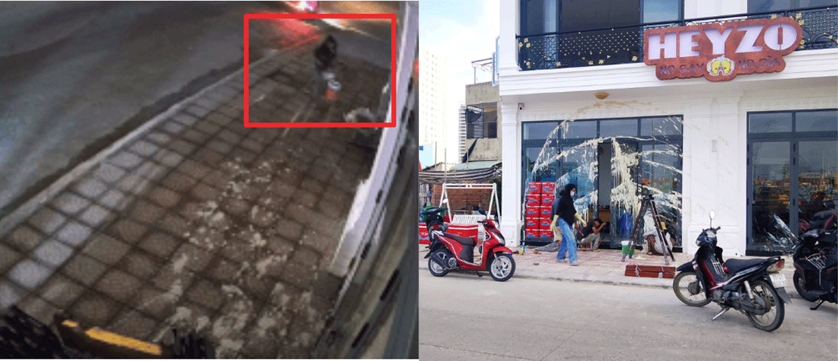 Clip cảnh tượng g&acirc;y phẫn nộ vụ g&atilde; đ&agrave;n &ocirc;ng tạt sơn một nh&agrave; h&agrave;ng ăn uống vừa khai trương trong đ&ecirc;m