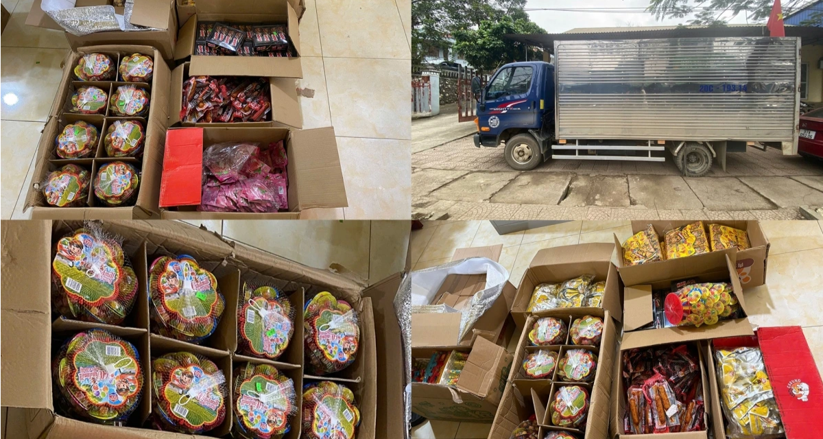 Th&aacute;i Nguy&ecirc;n: Chặn đứng xe vận chuyển h&agrave;ng ngh&igrave;n b&aacute;nh kẹo, đồ ăn vặt kh&ocirc;ng r&otilde; nguồn gốc