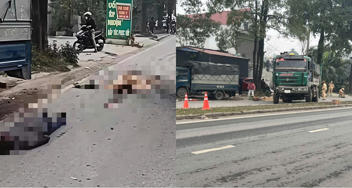 Hiện trường thương t&acirc;m vụ CSGT tử vong tại chỗ khi 2 xe tải va chạm ở Th&aacute;i Nguy&ecirc;n, h&eacute; lộ nguồn cơn