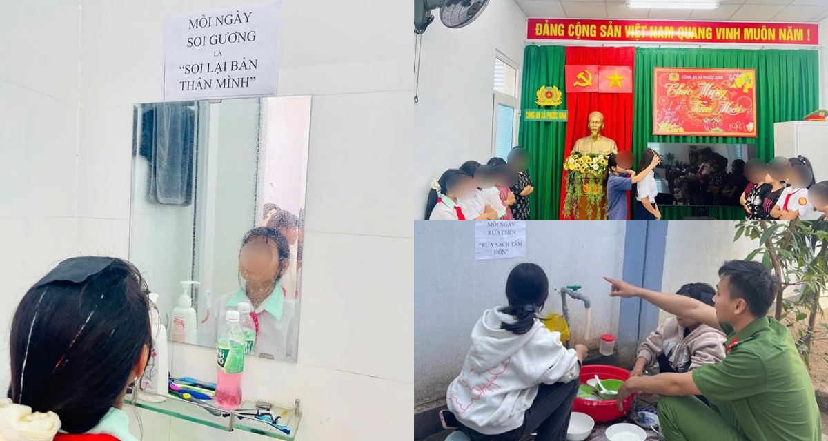 Ph&aacute;t hiện nữ sinh lớp 9 đ&aacute;nh ghen, c&ocirc;ng an x&atilde; &lsquo;phạt&rsquo; &ocirc;m nhau l&agrave;m h&ograve;a, rửa b&aacute;t, chải t&oacute;c cho đối phương