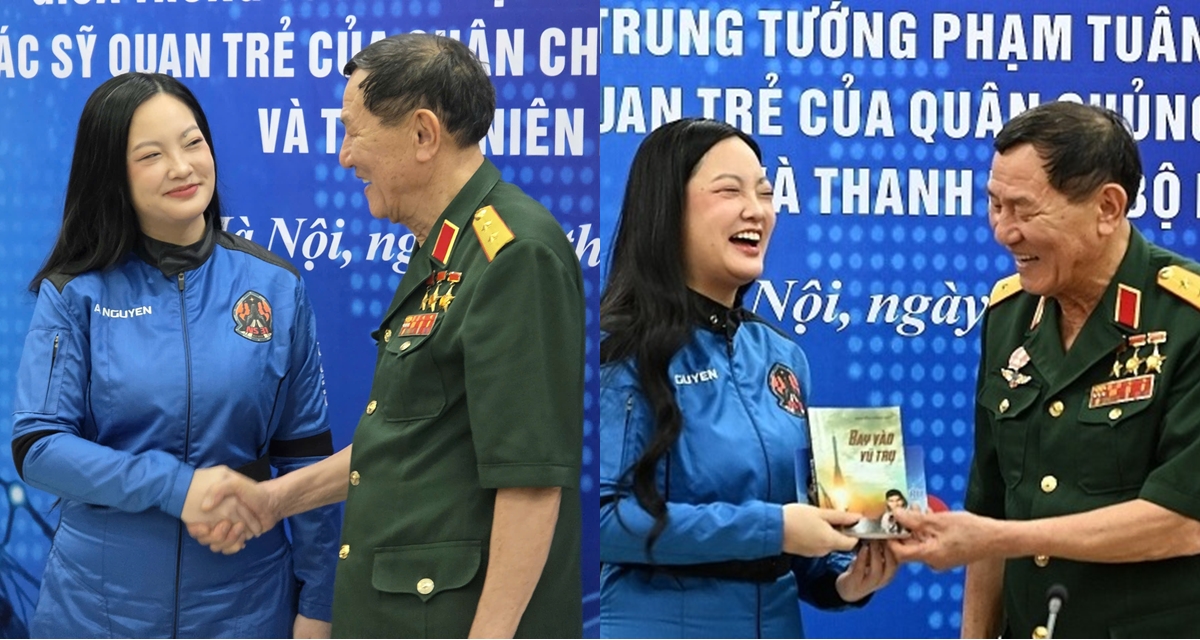 Nữ phi h&agrave;nh gia gốc Việt đầu ti&ecirc;n bay v&agrave;o vũ trụ tặng m&oacute;n qu&agrave; đặc biệt cho trung tướng Phạm Tu&acirc;n