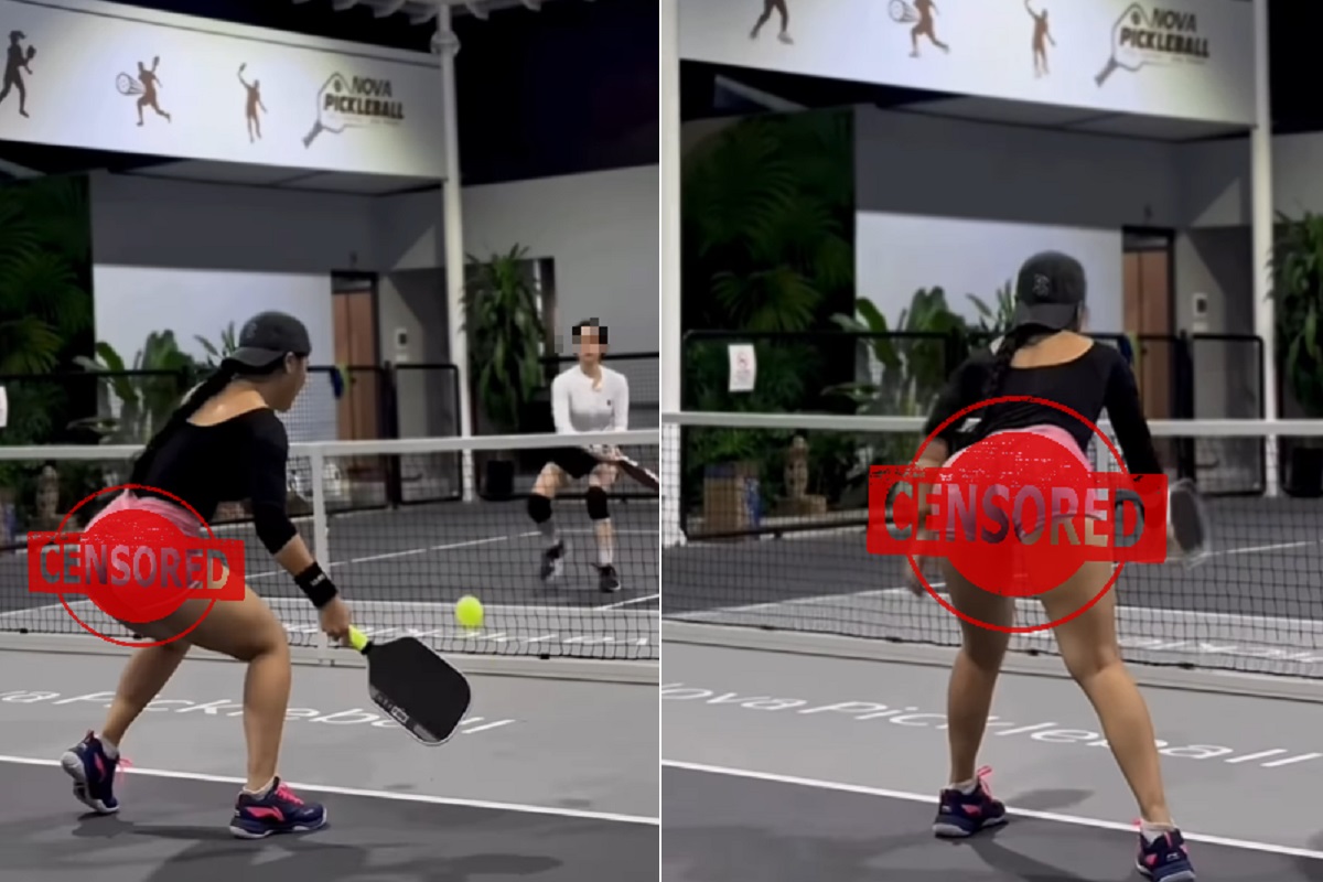 Nữ gymer chơi pickleball với trang phục si&ecirc;u ngắn, khoe trọn v&ograve;ng 3 ngoại cỡ khiến anh em to&aacute;t mồ h&ocirc;i