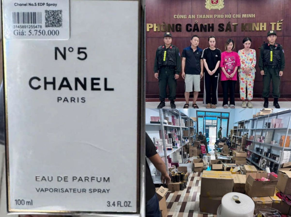 TPHCM: Bắt giam nh&oacute;m đối tượng ph&ugrave; ph&eacute;p 10.000 chai nước hoa giả, thu lời bất ch&iacute;nh ngang h&agrave;ng thật