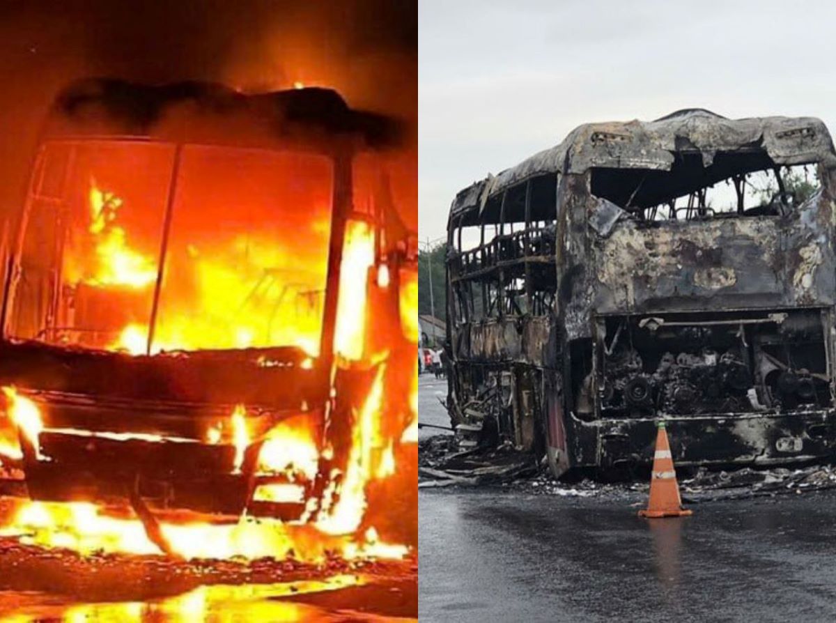 Nh&acirc;n chứng kể lại xe kh&aacute;ch 34 người ch&aacute;y trơ khung tr&ecirc;n quốc lộ 1, hiện trường xuất hiện tiếng nổ