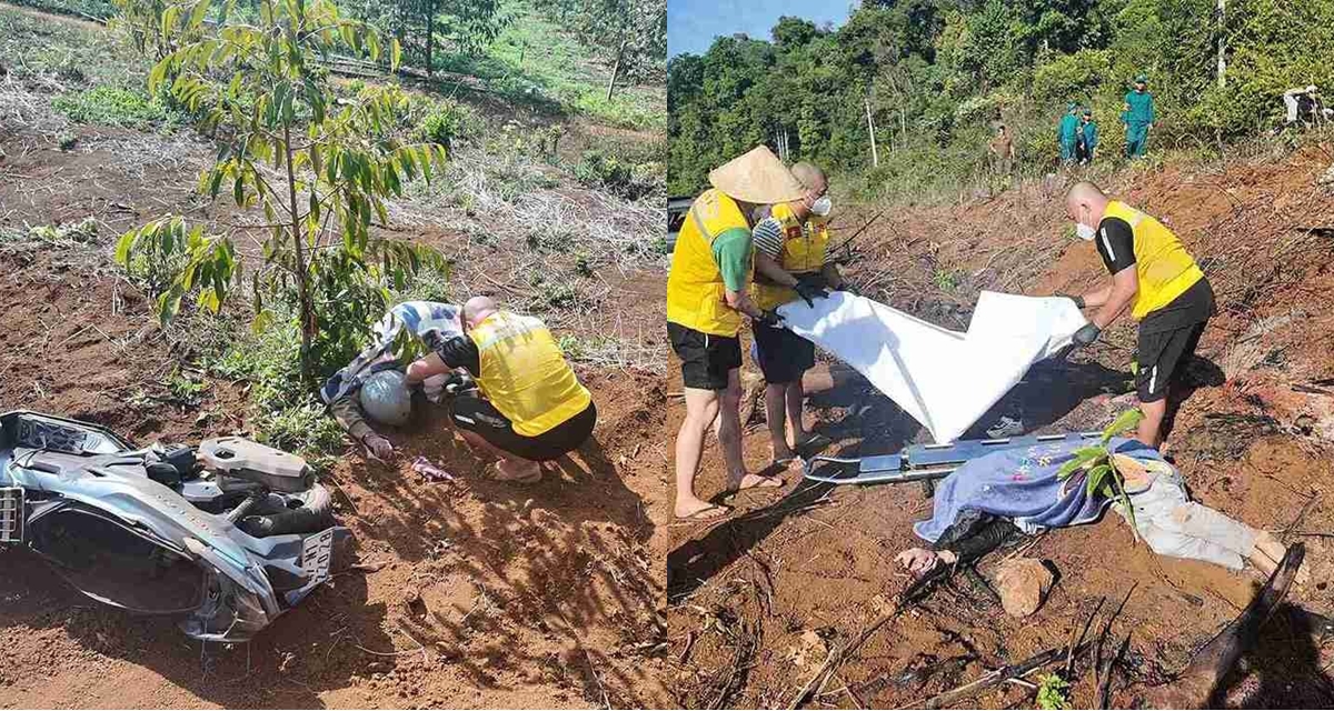 Hiện trường thương t&acirc;m 2 vợ chồng c&ugrave;ng 1 con nhỏ thiệt mạng khi đi ch&uacute;c Tết: Cả nh&agrave; rơi xuống vực s&acirc;u