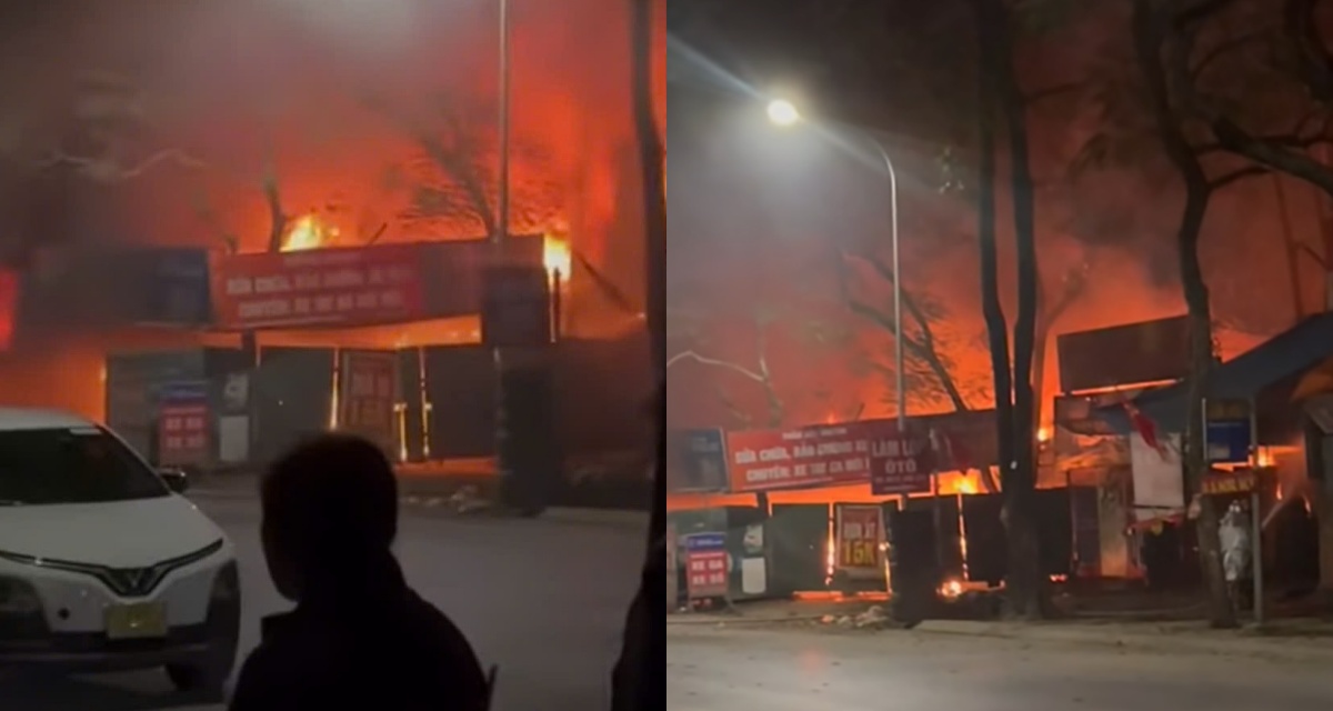 Hiện trường ch&aacute;y cơ sở sửa xe m&aacute;y trong đ&ecirc;m m&ugrave;ng 2 Tết ở H&agrave; Nội, thống k&ecirc; thiệt hại? 