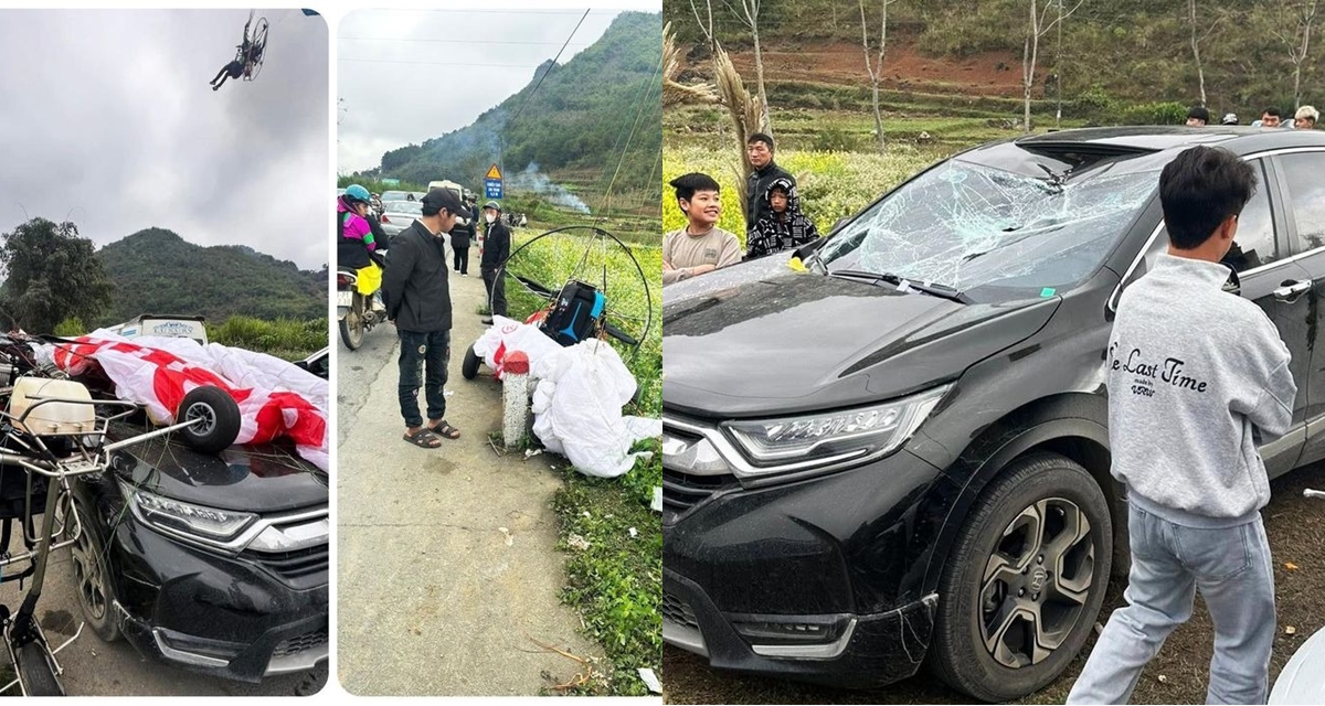 Th&ocirc;ng tin ch&iacute;nh thức vụ d&ugrave; lượn rơi tr&uacute;ng &ocirc; t&ocirc; ở Quản Bạ, h&eacute; lộ về người điều khiển chiếc d&ugrave;