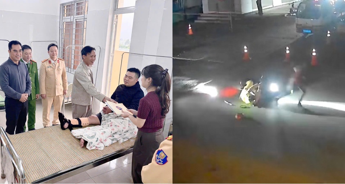 Thanh ni&ecirc;n lao xe v&agrave;o CSGT khi bị y&ecirc;u cầu dừng kiểm tra, ph&aacute;t hiện b&iacute; mật b&ecirc;n trong t&uacute;i nilon mang theo