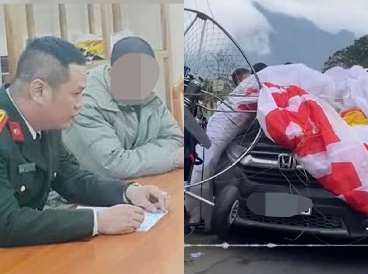 Tuy&ecirc;n Quang: Động cơ d&ugrave; lượn gặp sự cố hụt ga, phi thẳng v&agrave;o xe con đang chạy tr&ecirc;n quốc lộ