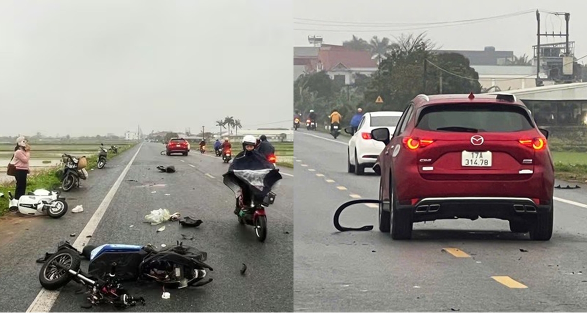 Hiện trường thương t&acirc;m vụ &ocirc; t&ocirc; t&ocirc;ng xe m&aacute;y điện khiến 2 học sinh thiệt mạng tr&ecirc;n đường đi học