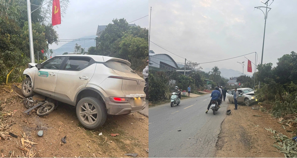 &Ocirc; t&ocirc; lấn l&agrave;n h&uacute;c văng xe m&aacute;y khiến 1 hiệu trưởng tử vong tại chỗ, camera ghi lại to&agrave;n bộ diễn biến