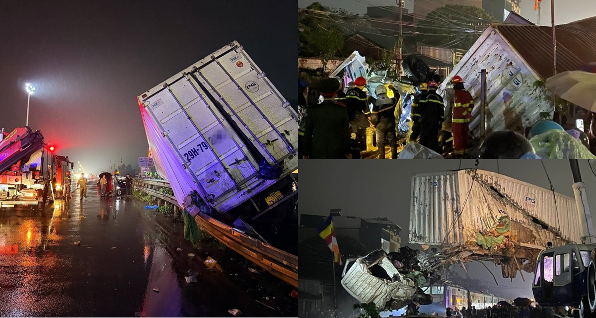 Camera ghi lại khoảnh khắc xe tải vượt đường sắt ở H&agrave; Nội, bị t&agrave;u t&ocirc;ng văng 100m, t&agrave;i xế tử vong tại chỗ