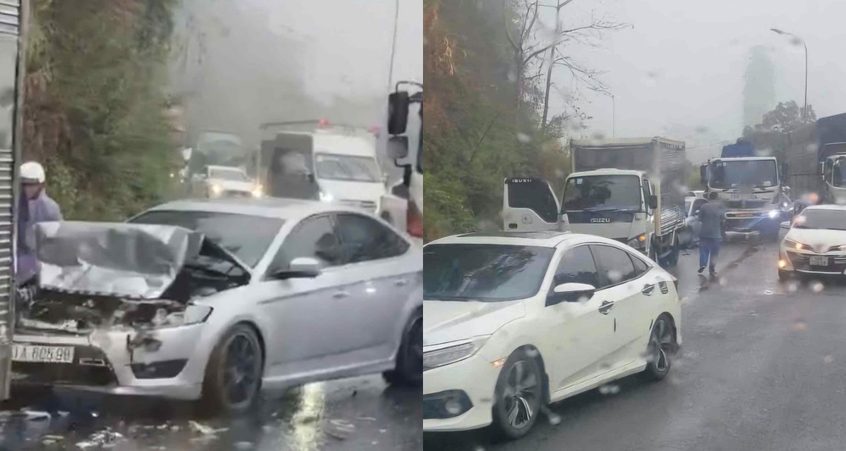 Diễn biến vụ tai nạn li&ecirc;n ho&agrave;n 3 &ocirc; t&ocirc; tr&ecirc;n đ&egrave;o Bảo Lộc, lực lượng chức năng khẩn trương điều tra nguy&ecirc;n nh&acirc;n