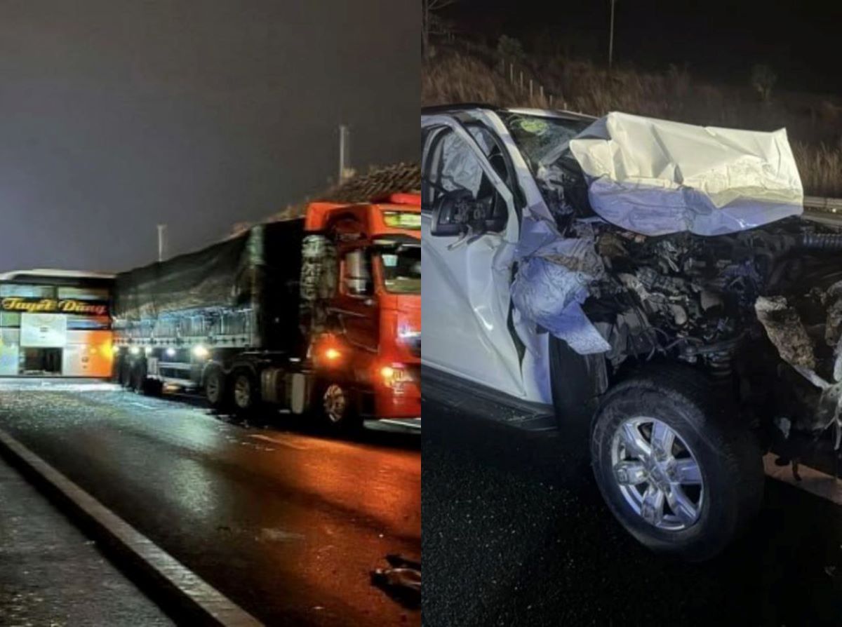 Hiện trường 3 vụ tai nạn li&ecirc;n ho&agrave;n tr&ecirc;n cao tốc Dầu Gi&acirc;y &ndash; Phan Thiết, &ocirc; t&ocirc; biến dạng nghi&ecirc;m trọng