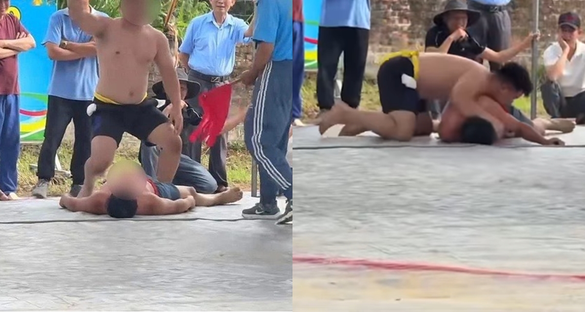 Danh t&iacute;nh đ&ocirc; vật g&atilde;y cổ, tử vong sau cuộc đấu vật trong hội l&agrave;ng ở H&agrave; Nội, h&eacute; lộ h&igrave;nh ảnh tại hiện trường