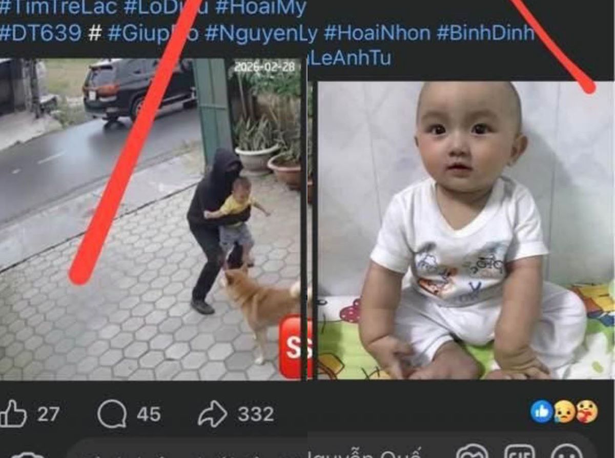Vụ b&eacute; trai 2 tuổi mất t&iacute;ch nghi bị bắt c&oacute;c: C&ocirc;ng an cảnh b&aacute;o khẩn h&igrave;nh ảnh kẻ bịt mặt bế ch&aacute;u b&eacute;