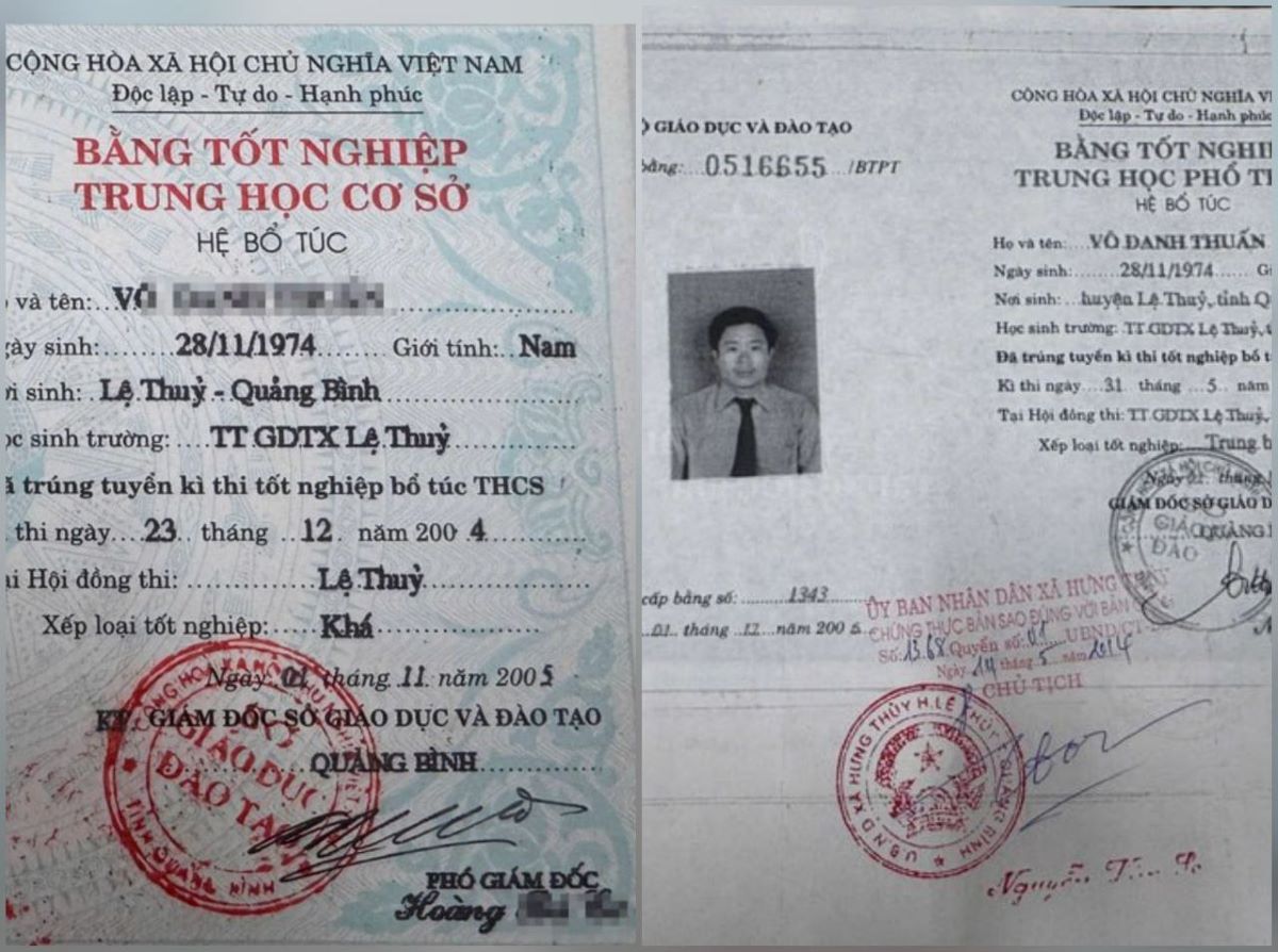 Th&ocirc;ng tin mới vụ l&atilde;nh đạo x&atilde; ở Quảng Trị chưa tốt nghiệp cấp 2 đ&atilde; học lớp 10