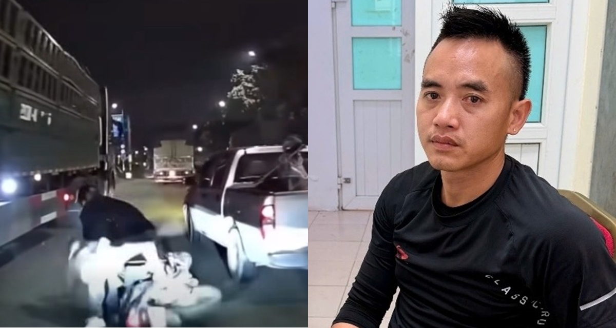 T&agrave;i xế b&aacute;n tải tạt đầu, ch&egrave;n ng&atilde; gia đ&igrave;nh 3 người đi xe m&aacute;y ở H&agrave; Nội đối diện mức phạt cực nặng