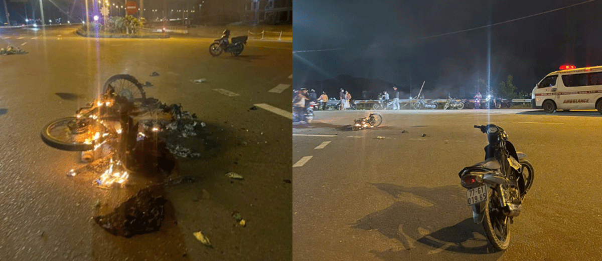 Nam thanh ni&ecirc;n chở bạn g&aacute;i va chạm với t&agrave;i xế xe m&aacute;y: Người d&acirc;n &lsquo;hoảng loạn&rsquo; khi thấy xe ph&aacute;t nổ