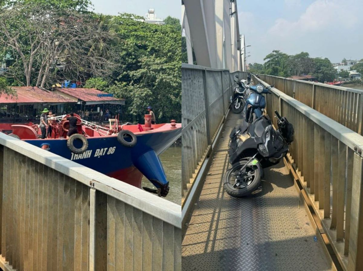 Hiện trường s&agrave; lan t&ocirc;ng thẳng cầu Ghềnh ở Đồng Nai, người đi xe m&aacute;y ng&atilde; gục tại chỗ
