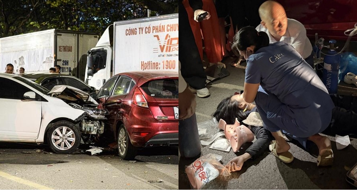 Nh&acirc;n chứng kể lại cảnh tượng kh&oacute; qu&ecirc;n vụ t&agrave;i xế say xỉn t&ocirc;ng li&ecirc;n ho&agrave;n ở H&agrave; Nội: Nạn nh&acirc;n bị hất văng