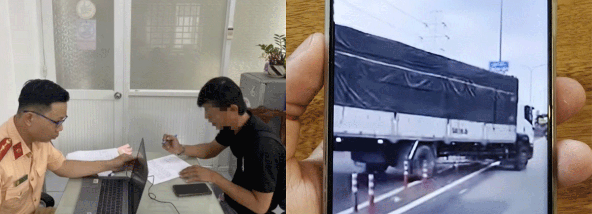 Clip cảnh t&agrave;i xế xe tải &lsquo;ngang nhi&ecirc;n&rsquo; băng qua d&atilde;y cọc ti&ecirc;u ph&acirc;n l&agrave;n để quay đầu xe g&acirc;y bức x&uacute;c