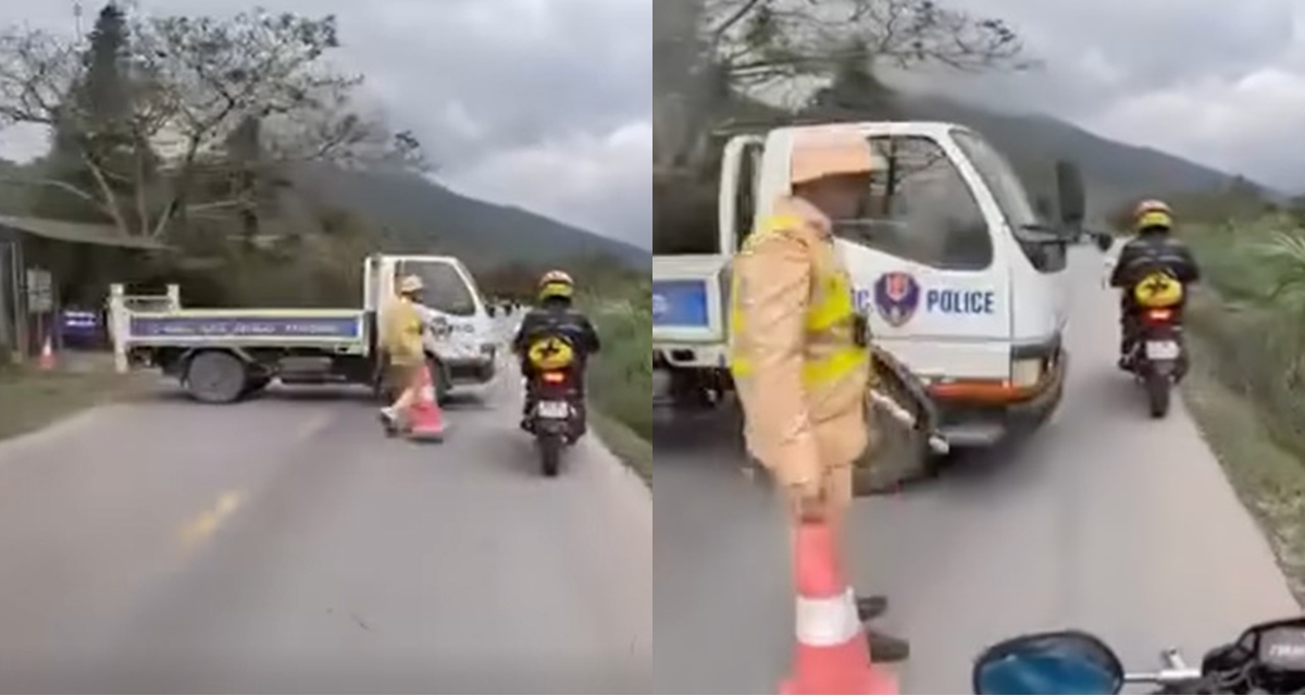 Thực hư th&ocirc;ng tin &lsquo;d&ugrave;ng &ocirc; t&ocirc; c&ocirc;ng vụ chắn ngang đường để dừng xe vi phạm&rsquo;, Cục CSGT l&ecirc;n tiếng