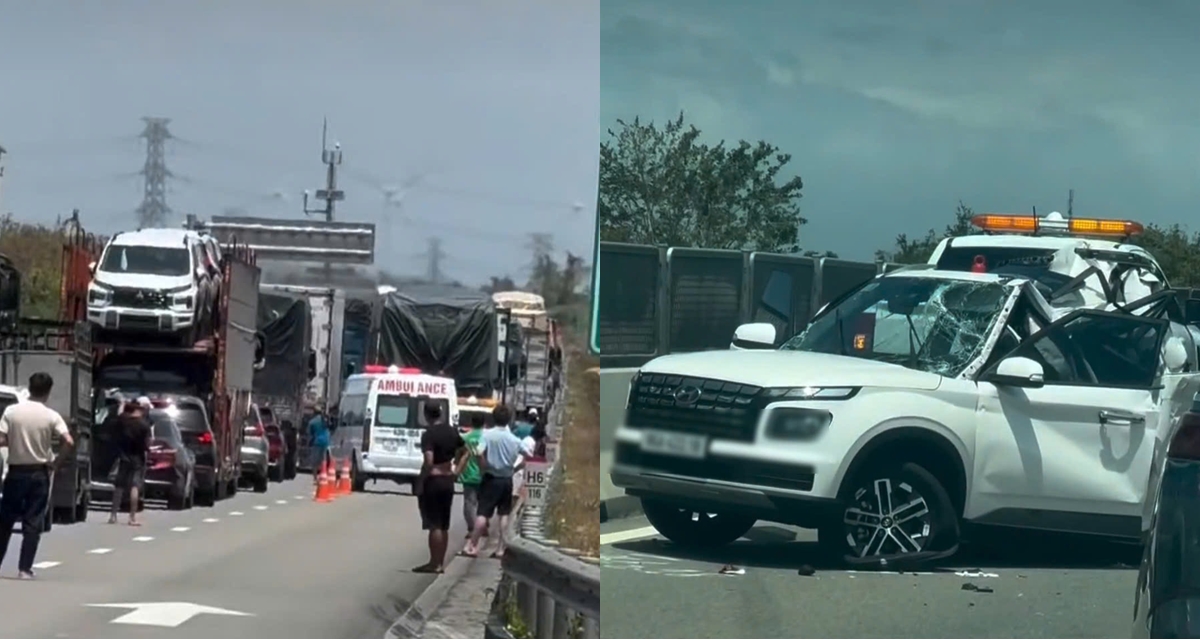 Hiện trường nơi mẹ con c&ocirc; gi&aacute;o dạy To&aacute;n tử vong, người chồng nguy kịch sau va chạm với xe tải