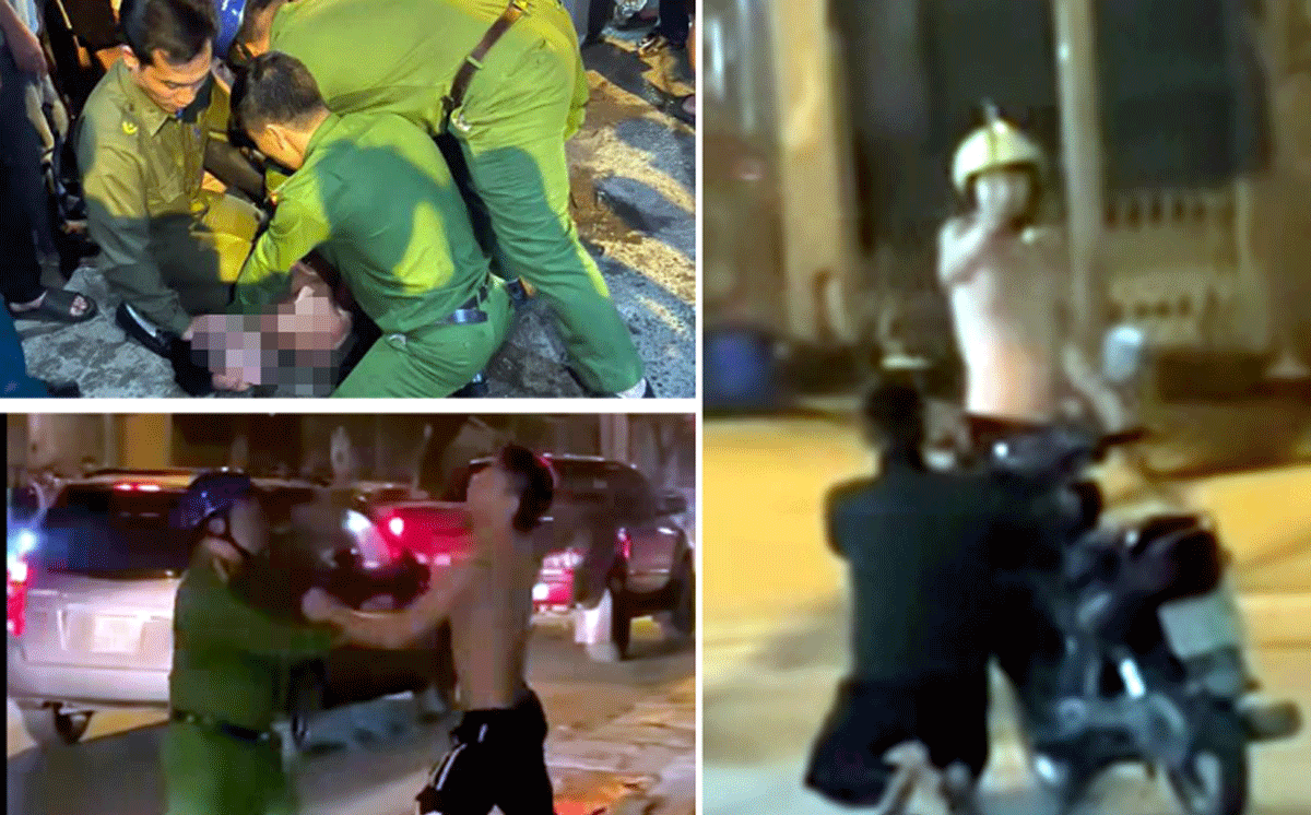 Cảnh g&atilde; thanh ni&ecirc;n cầm dao đe dọa, &eacute;p một người đi xe m&aacute;y quỳ xin tha mạng? Nguồn cơn ph&iacute;a sau?