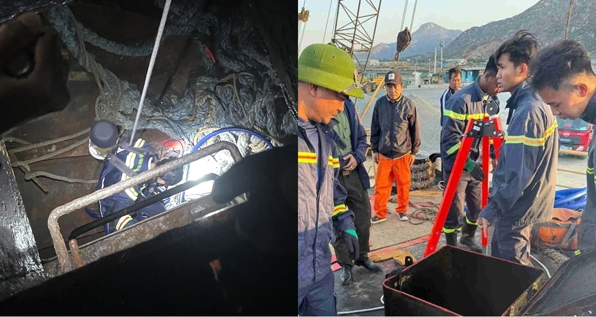 Hiện trường vụ 3 người tử vong dưới hầm t&agrave;u h&agrave;ng ở Kh&aacute;nh H&ograve;a, c&ocirc;ng an th&ocirc;ng tin nguy&ecirc;n nh&acirc;n ban đầu