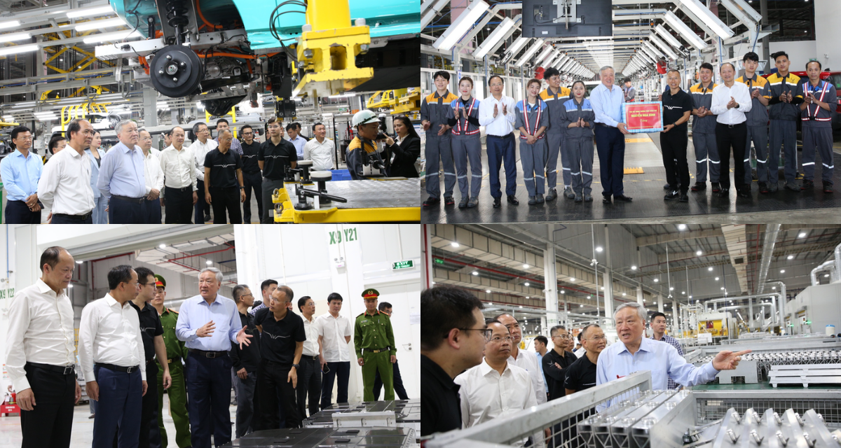 Ph&oacute; Thủ tướng Thường trực thăm nh&agrave; m&aacute;y &ocirc; t&ocirc; điện VinFast c&ocirc;ng suất &lsquo;khủng&rsquo;, h&eacute; lộ số xe xuất xưởng 