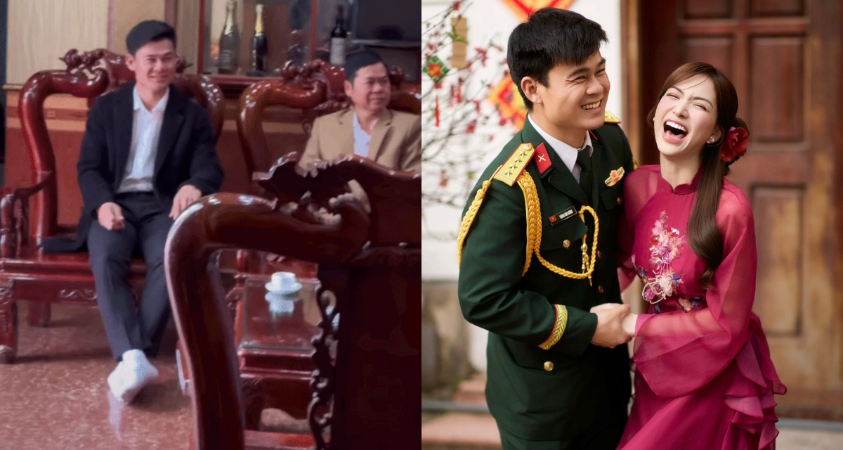 Khoảnh khắc Đại u&yacute; Thăng Văn Cương sang nh&agrave; thưa chuyện cưới Ho&agrave; Minzy, tiết lộ chi tiết li&ecirc;n quan tới &ocirc;ng nội 