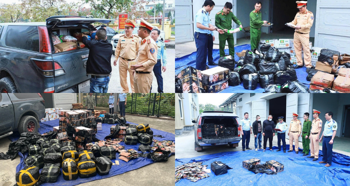 Tuy&ecirc;n Quang: CSGT t&oacute;m gọn 2 xe chở hơn 2 tấn thực phẩm kh&ocirc;ng r&otilde; nguồn gốc