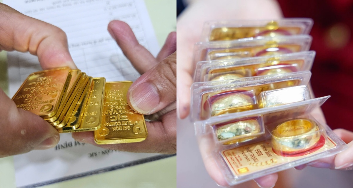 Gi&aacute; v&agrave;ng chốt phi&ecirc;n 22/3 ch&ecirc;nh lệch giữa Việt Nam v&agrave; thế giới, SJC giữ mức cao, khoảng c&aacute;ch tiếp tục gi&atilde;n rộng