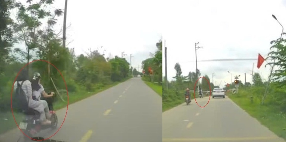 H&agrave; Tĩnh: Camera ghi lại khoảnh khắc hai nữ sinh vượt g&aacute;c chắn chỉ v&agrave;i gi&acirc;y trước khi t&agrave;u hỏa lao đến