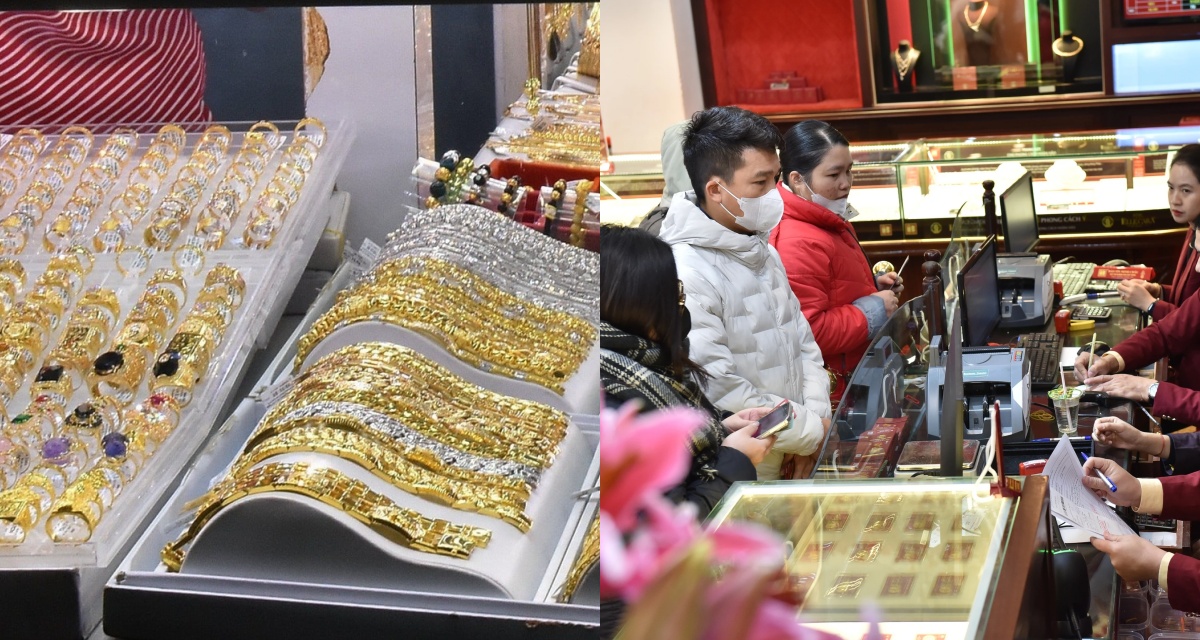 Gi&aacute; v&agrave;ng h&ocirc;m nay (trưa 25/3) chạm mốc mới: SJC 9999 v&agrave; v&agrave;ng nhẫn c&ugrave;ng đi l&ecirc;n, ch&ecirc;nh lệch với thế giới ra sao?