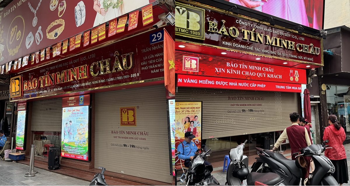 Bảo T&iacute;n Minh Ch&acirc;u n&oacute;i g&igrave; khi c&aacute;c cửa h&agrave;ng v&agrave;ng ở H&agrave; Nội xuất hiện c&ocirc;ng an, tạm dừng giao dịch?