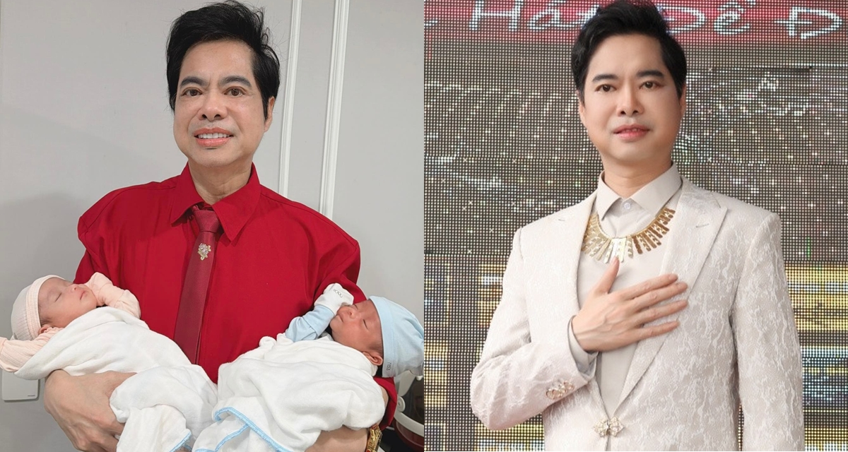 &lsquo;&Ocirc;ng ho&agrave;ng nhạc sến&rsquo; Ngọc Sơn khoe ảnh 2 con vừa ch&agrave;o đời, bất ngờ l&agrave;m bố ở tuổi U60?