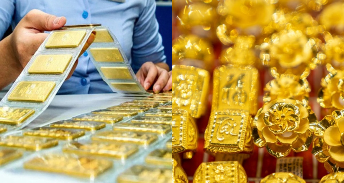 Gi&aacute; v&agrave;ng h&ocirc;m nay (trưa 27/3): SJC v&agrave; nhẫn 9999 điều chỉnh, ch&ecirc;nh lệch với thế giới nới rộng l&ecirc;n gần 30 triệu/lượng