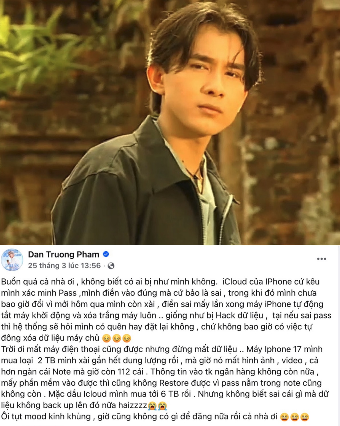 B&agrave;i học từ sự cố của Đan Trường, c&aacute;ch x&agrave;i iPhone kh&ocirc;ng bị mất dữ liệu