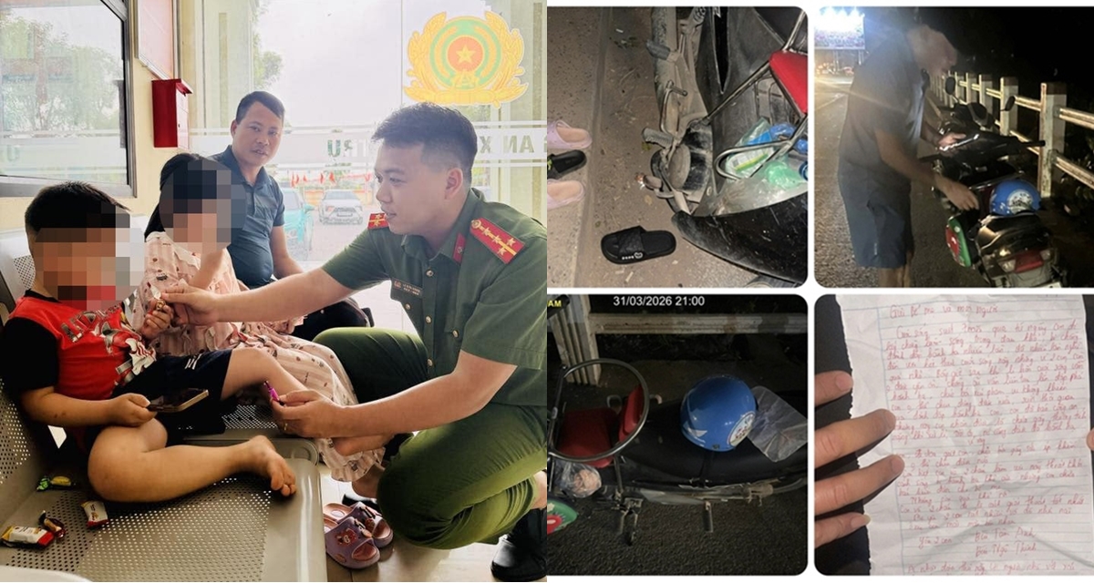 3 mẹ con để lại thư tuyệt mệnh tr&ecirc;n cầu ở Hưng Y&ecirc;n được c&ocirc;ng an đưa về, h&eacute; lộ t&igrave;nh h&igrave;nh hiện tại